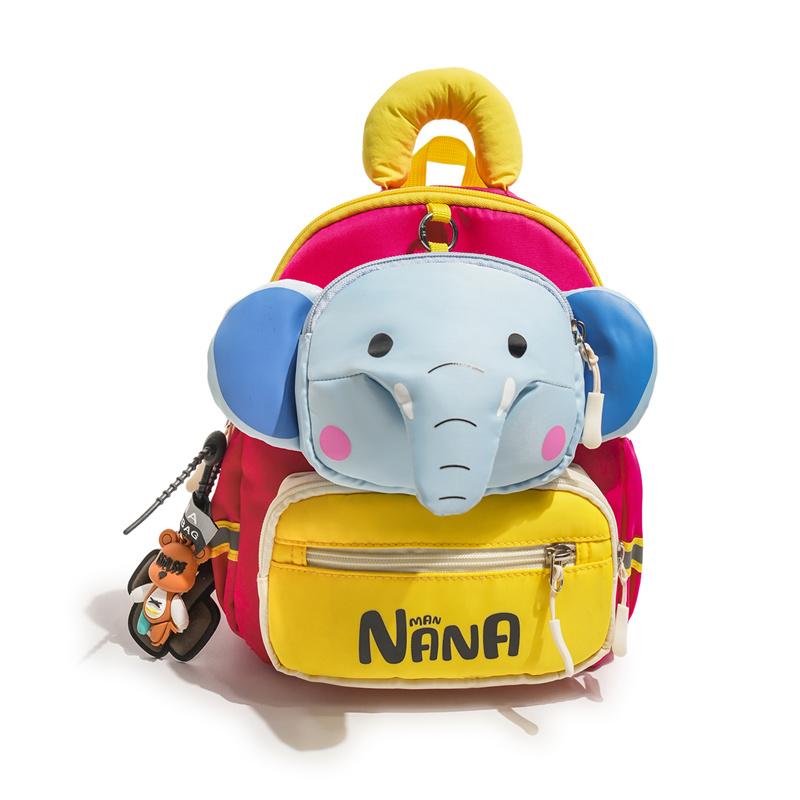 

Children s Backpack Kindergarten Cartoon Backpack Boys And Girls Baby Elephant Student Schoolbag Яскраво-рожевий