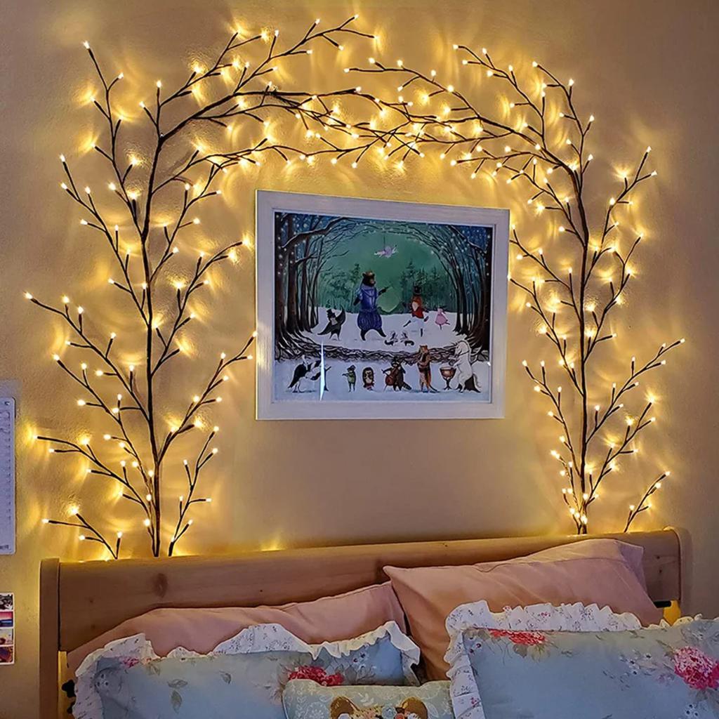 Nové 45/144 LED světelné řetězy z vinné révy Vánoční Halloweenská světelná girlanda DIY Světlo z vrbové větve Vinná réva Dekorace do pokoje na zeď na svatební oslavu
