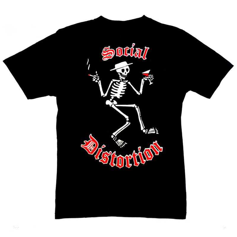 Vtg Social Distortion Band Skelly Logo Cotton Black Full Size T Shirt TR096 M