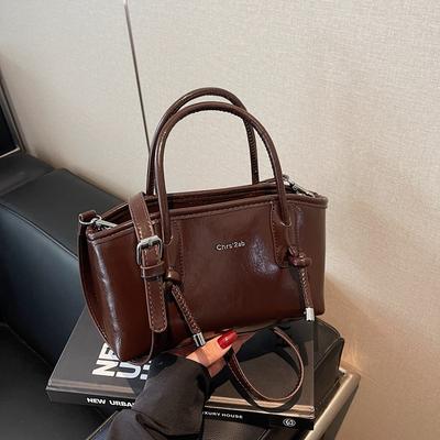 Premium Sense Large Capacity Tote Bag Fashion Hand Bag Retro Shoulder Bag Texture Messenger Women's Bag