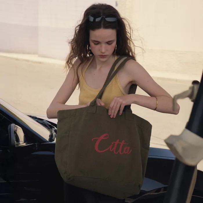 Colorful Canvas Bag_CTA952(Khaki)