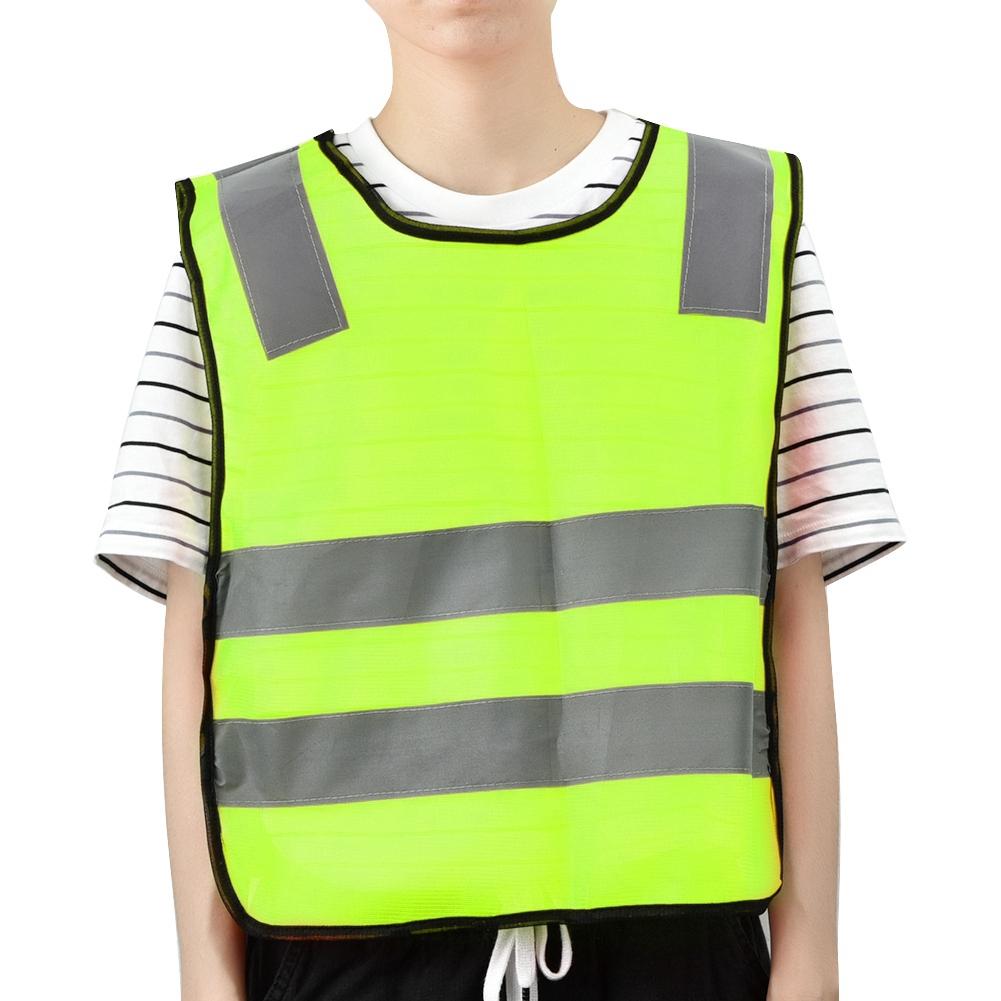 

High Visibility Children Kid Reflective Traffic Safety Vest Night Walking(Fluorescent Green)