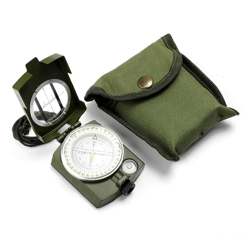 Outdoor Vintage Mirror Geological Precision Tactical Travel Plotting Survey Clinometer Compass чёрный