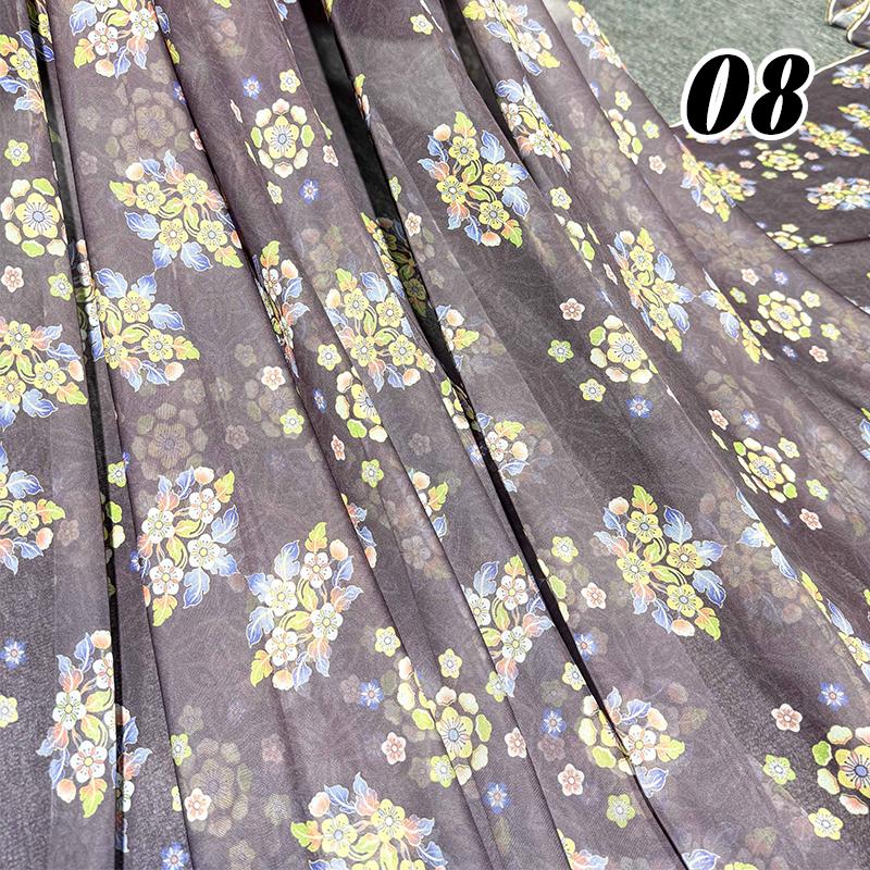 100*150cm Tecido Chiffon Floral Estilo Chinês Grupo de Chá Estampa Floral Tecido DIY Vestido Hanfu Fantasia de Dança de Casamento Decoração