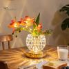 Berührungssteuerung Nachttischlampe Blume Tischlampe, 3 Farben Orchidee Nachtlicht, Wiederaufladbar Kabellos Dimmbar Künstlich Kreativ DIY Florale Leuchte LED mit