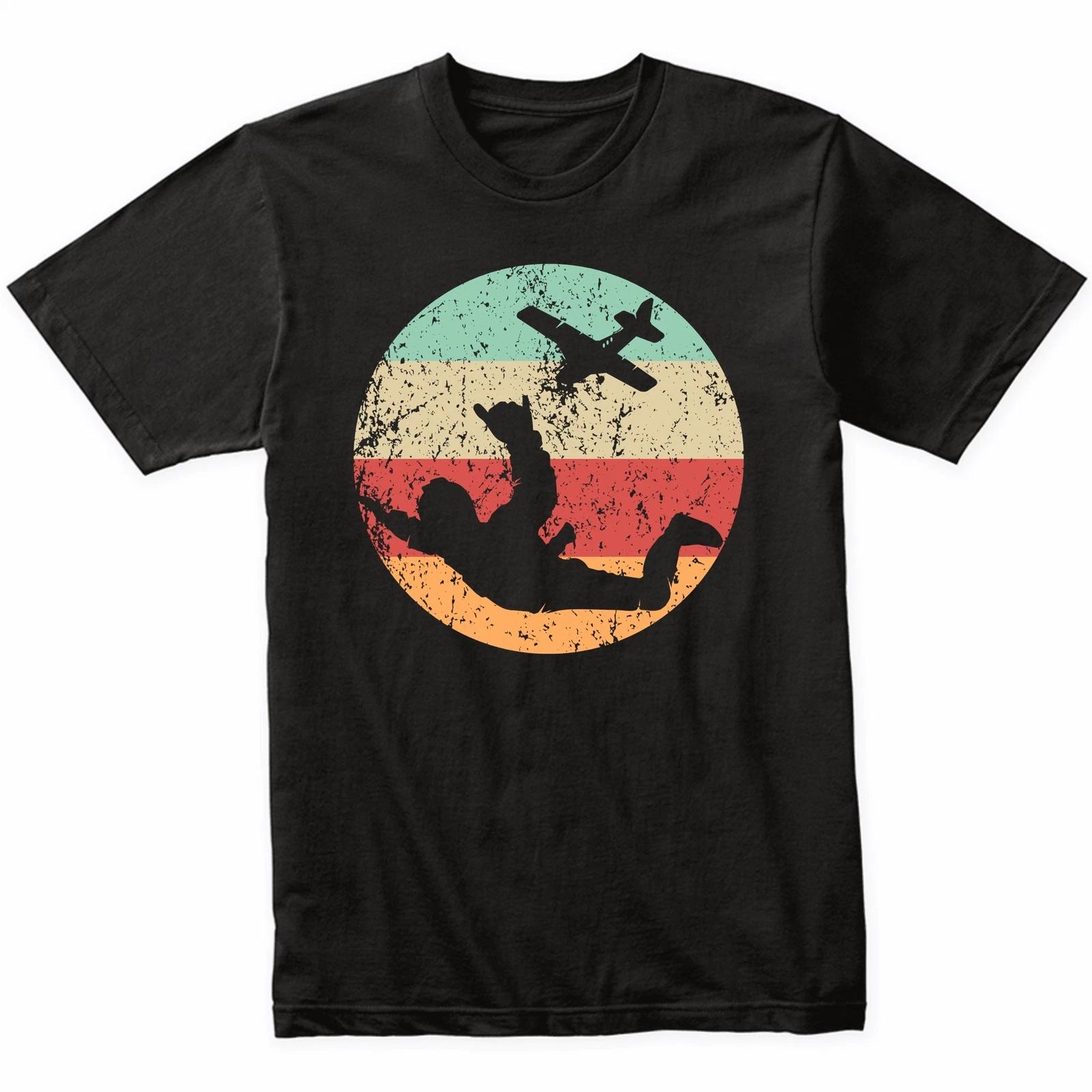 Retro Skydiver Extreme Athlete Skydiving T-Shirt (Retro Colors) 4XL
