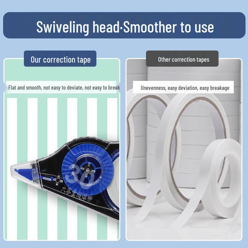 Silent Correction Tape Value Pack for Students - Large Capacity, Ideal for Junior and High School Use