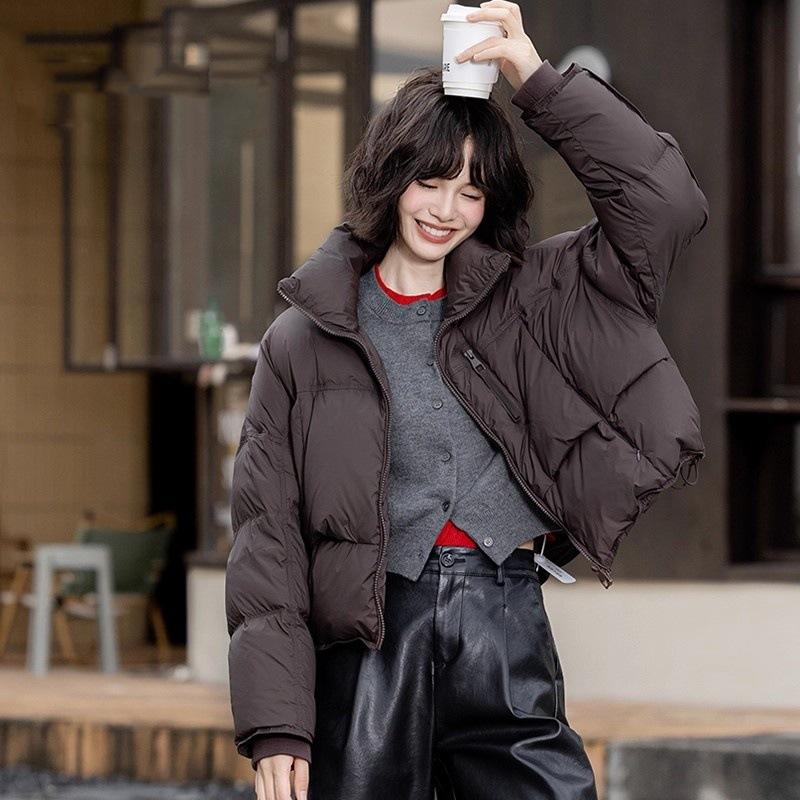 Down jacket women's new winter thickened short stand-up collar loose versatile bread jacket