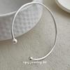 Cui Yan S925 Sterling Silver Open Round Bead Bracelet Ring for Women - Korean Style, High-End, Versatile Jewelry