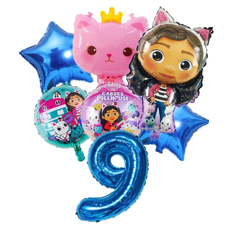 

Gabby Dollhouse Cats Number Balloon Children s Birthday Party Decoration Aluminum Balloons Girl Gabby s Doll Balloon Set Gift 1Set