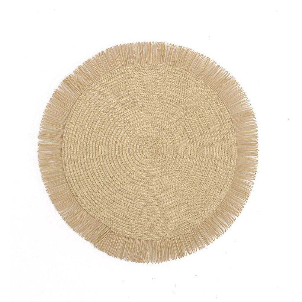 Paper Heat Resistant Place Mat Round Bowl Mat Kitchen Accessories Braided Placemat  Home