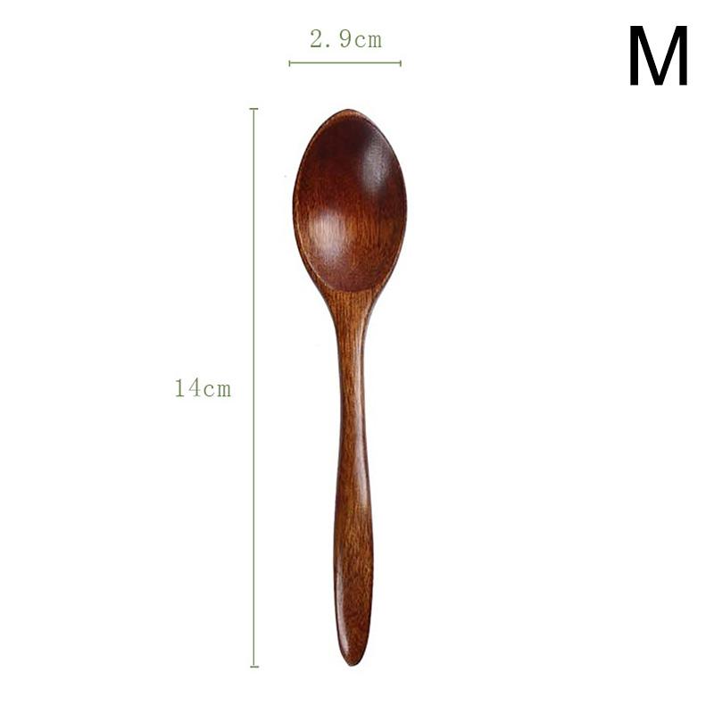 1PC High-Quality Kitchen Home Tableware Natural Wood Soup Spoon Practical Teaspoons Creative Solid