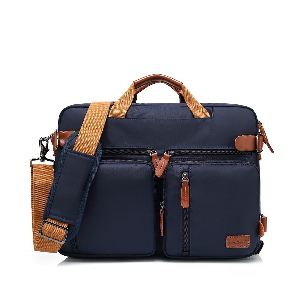 Herren-Rucksack Cool Bell Multifunktionaler Canvas-Rucksack & Umhängetasche & Umhängetasche & Handtasche für 15,6/17,3-Zoll-Laptop Schwarz/Grau CB5005