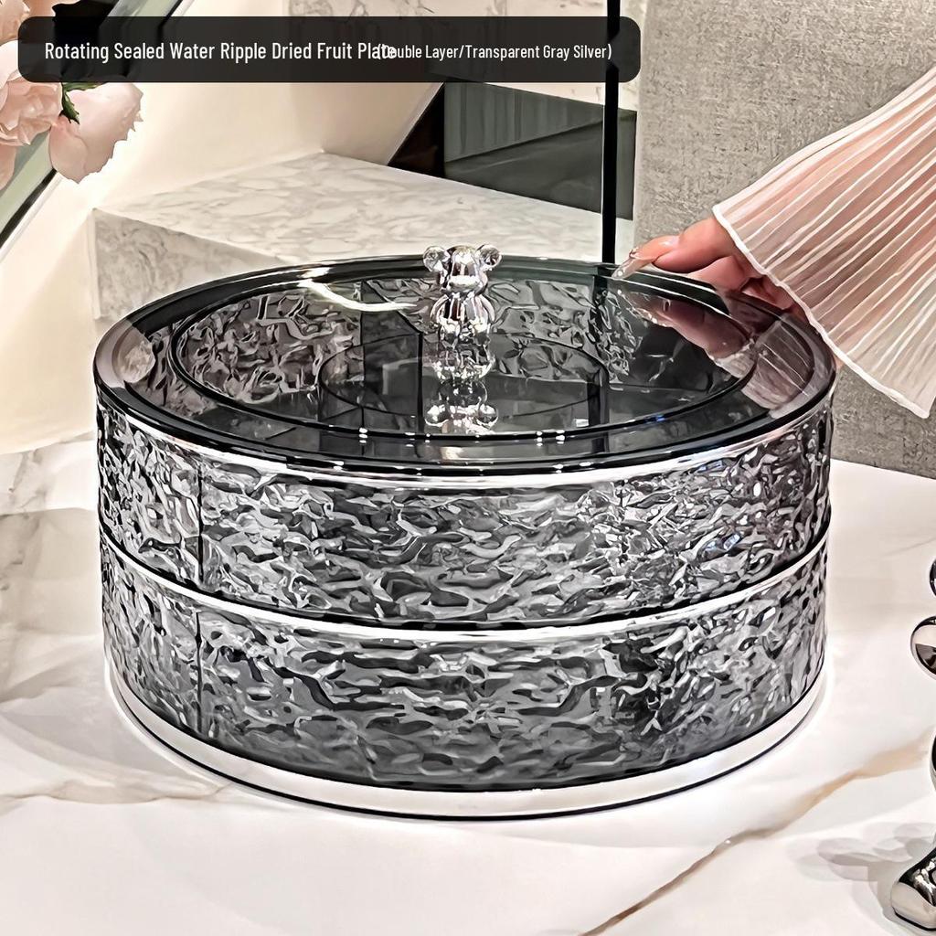 Elegant Sealed Nut and Dried Fruit Snack Tray for Coffee Tables