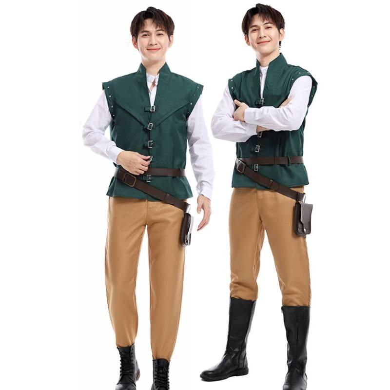 Tangled Flynn Rider Cosplay Costume Stage Performance Party Halloween