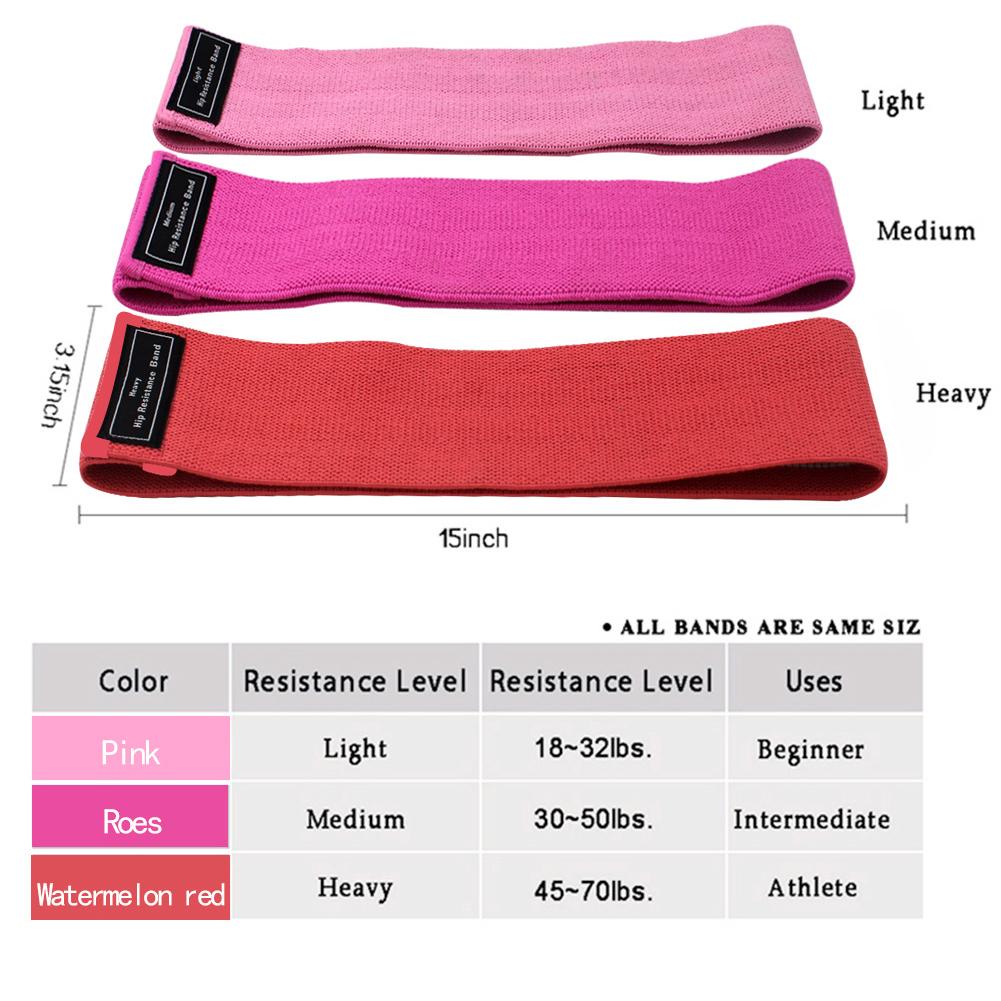 3pc Resistance Elastic Booty Bands Squat Glute Workout Non-slip Trainer Thick Band Yoga Pilates Hip Circle Expander Band for Gym