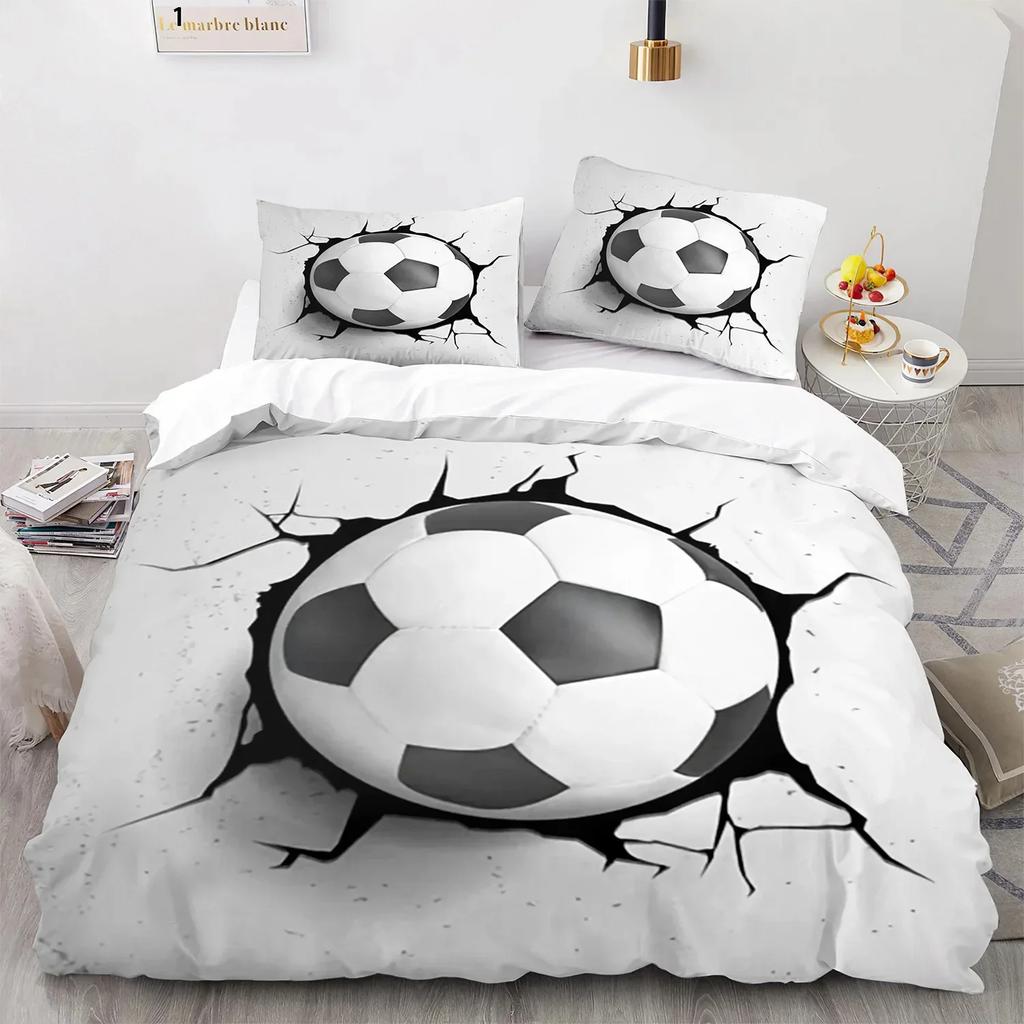 3D Print Soccer Sports Game Comfortable Duvet Quilt Cover Pillowcase Bedding Set Children Bedroom Decoration Home Textile