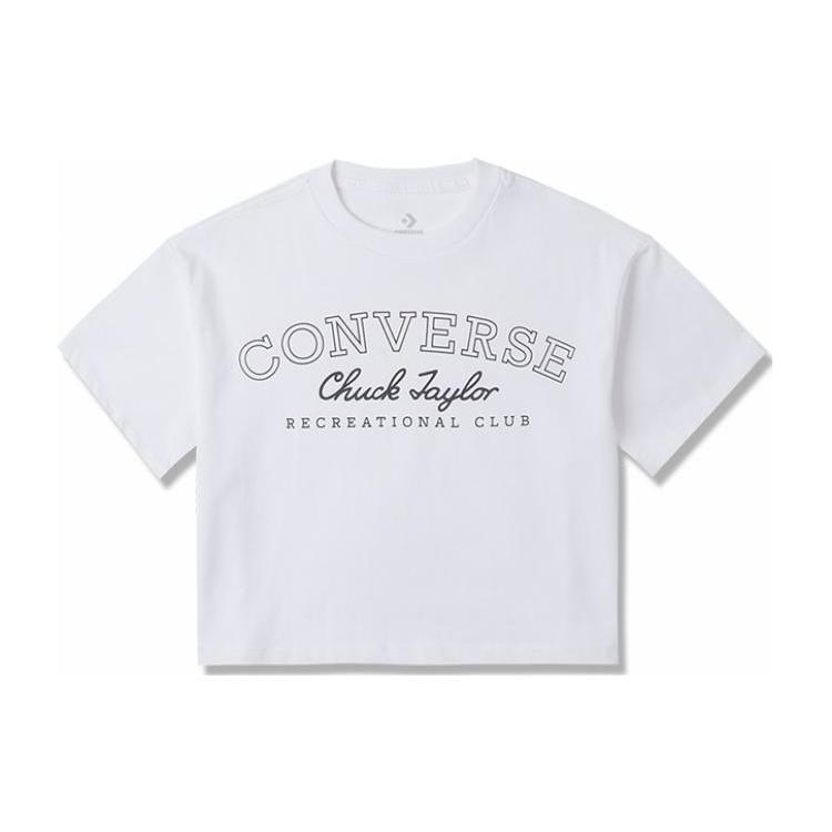 

New Converse T Shirts Women s White 10026157-A01 XXL