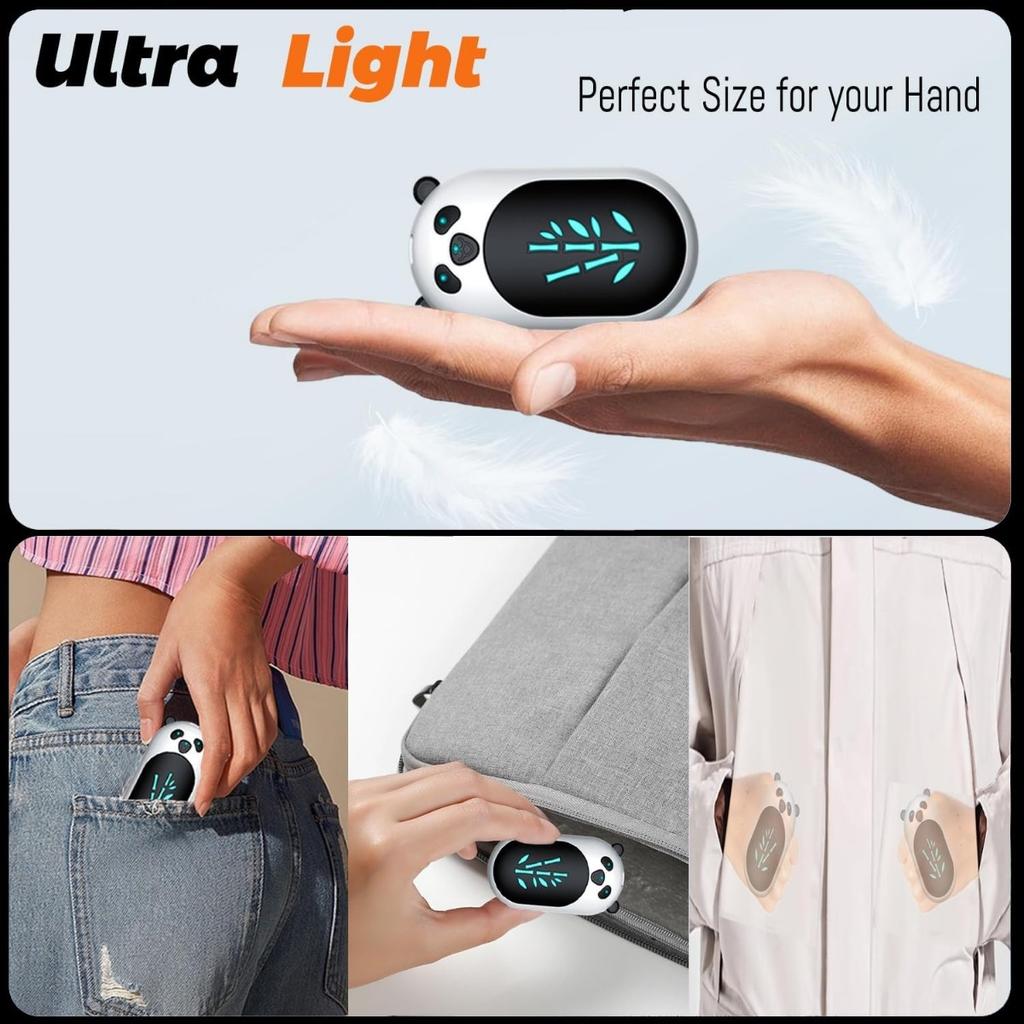 Hand Warmers Rechargeable 2 Pack, 6000mAh Electric Hand Warmer Reusable, 20Hrs Long Heating, Portable Pocket Heater Handwarmer for Women Men, Outdoor