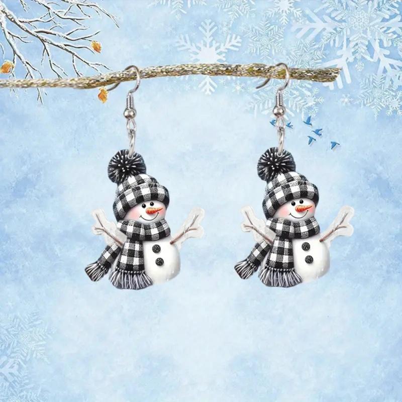 

CAOSHI Cute Snowman Dangle Earrings for Women Fashion Acrylic Christmas Gifts Accessories Delicate Charming Party Jewelry Gifts
