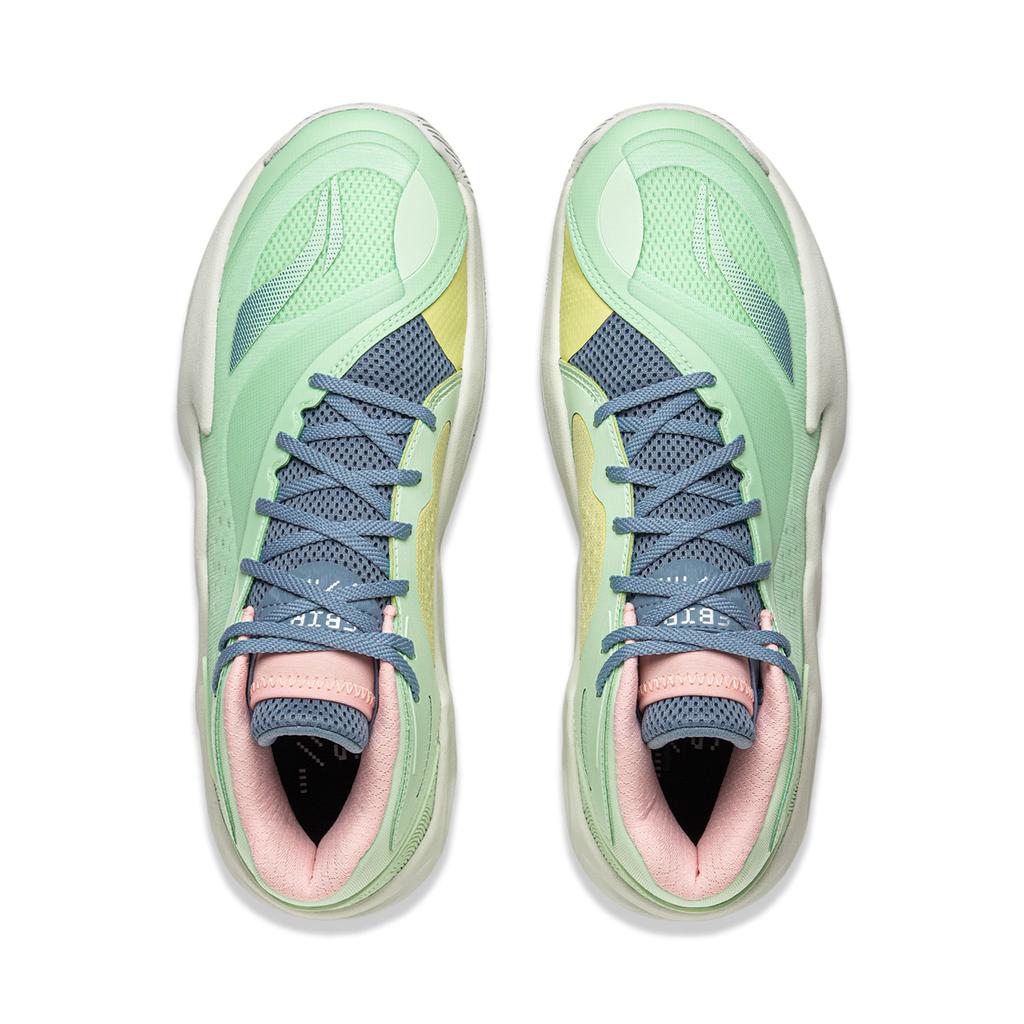 Li Ning XinSheng Cushioning Slip Resistant Abrasion Resistant Lightweight Rebound Mid top Basketball Shoes Men's Green ABAV027-6