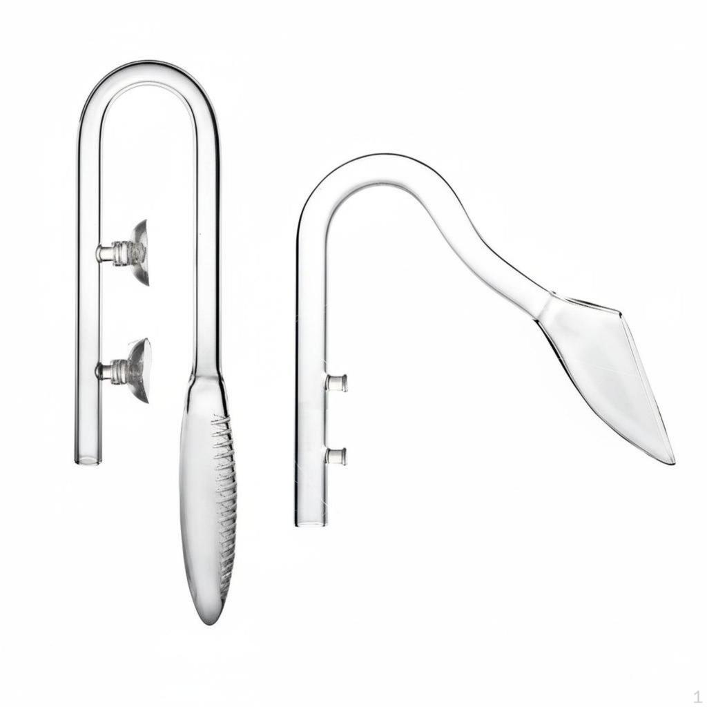 Glass Lily Pipe Improves Water Circulation Aquarium Inflow Outflow Crystal Clear