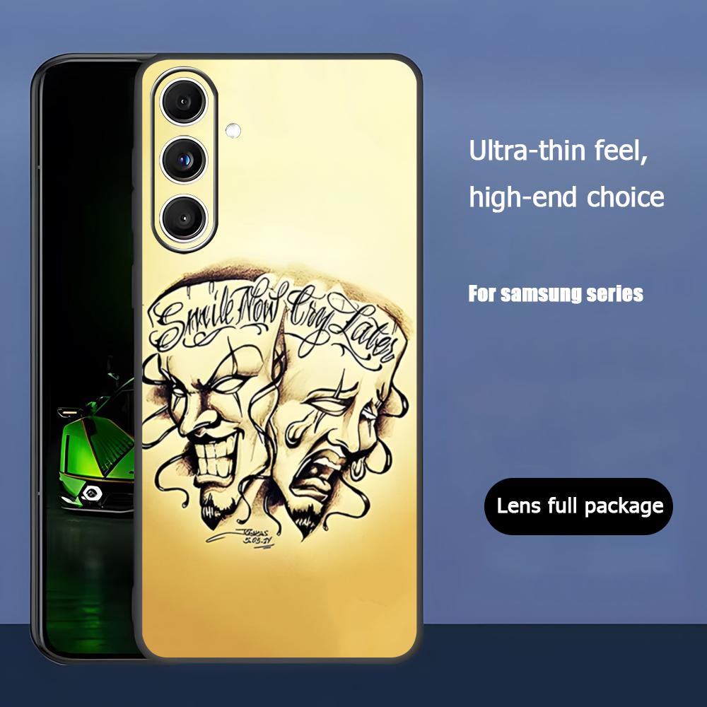 

Black Smile cry Jocker Phone Case For Samsung Galaxy S26 S25 S24 S23 S22 S21 Plus Ultra Note20 Soft Black Galaxy S26 Plus