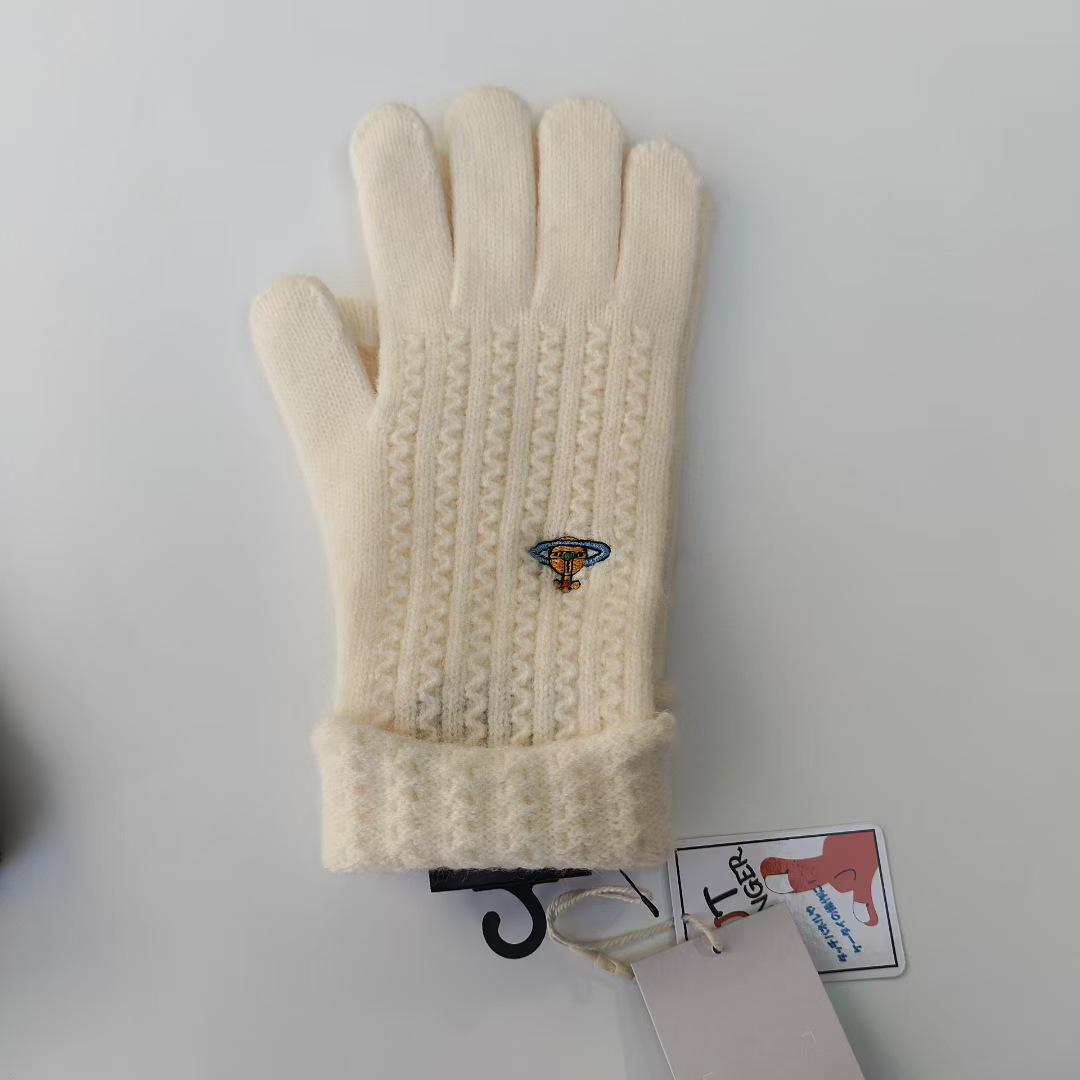 

Японская императрица вдовствующая Цыси Вышитые Сатурном шерстяные митенки - Теплая кабельная вязка, однотонные