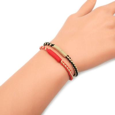 Hand-Knitted Multicolor Bracelets Colorful Cotton Thread Lucky Charm Bracelet For Women Rope Accessory Best Gifts