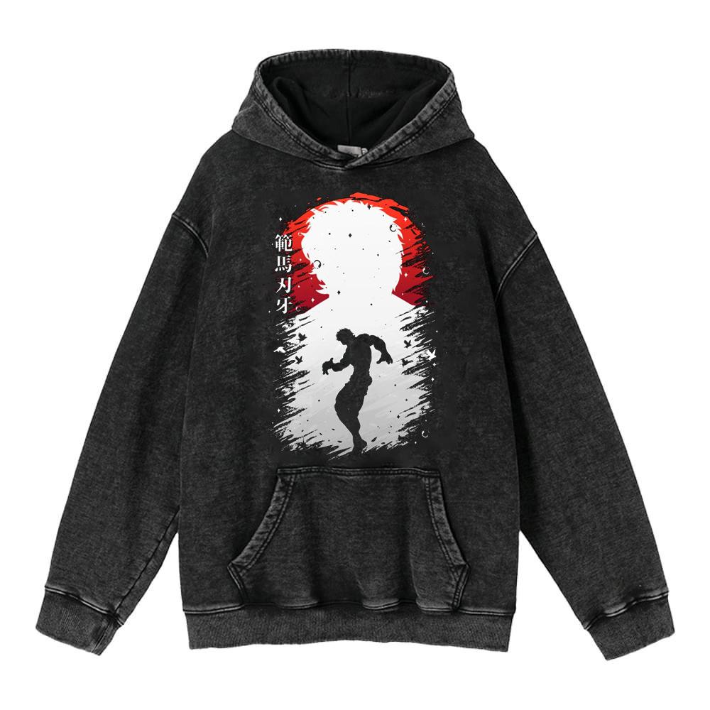 440G Heavy Washed Retro Animation Street Retro Cotton, свитер с капюшоном M