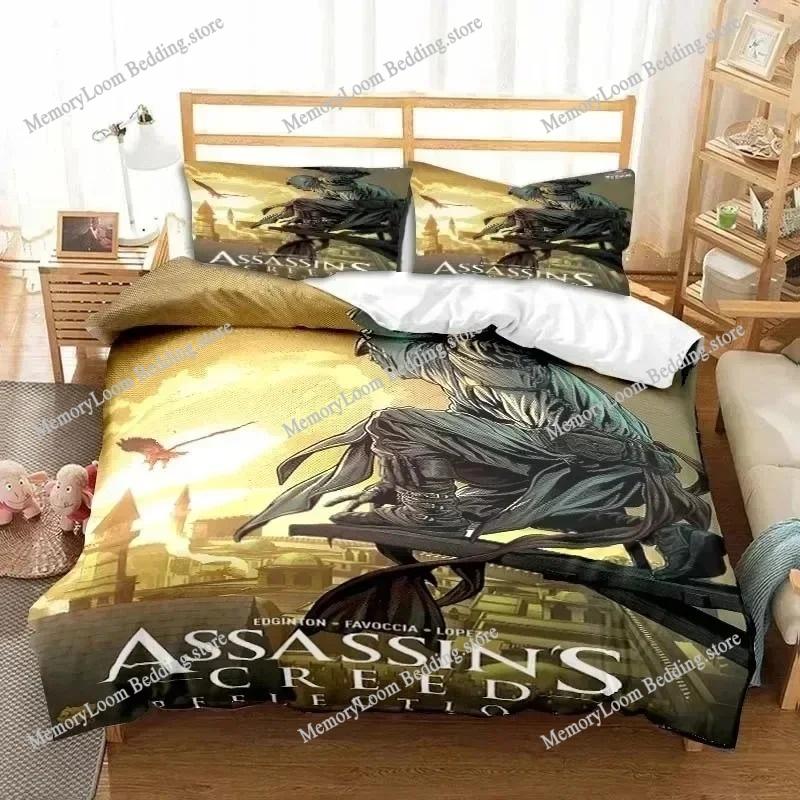 Game A-Assassin S Creed Art Bedding Set Gamer Duvet Cover Set Adult Boys Bedroom Single Double King Size Comforter Quilt Cover