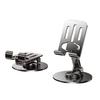 Phone Holder Foldable 360 Rotation Adjustable Desk Stand Metal Anti-Slip Silicone Pad Bracket for Phones Tablets