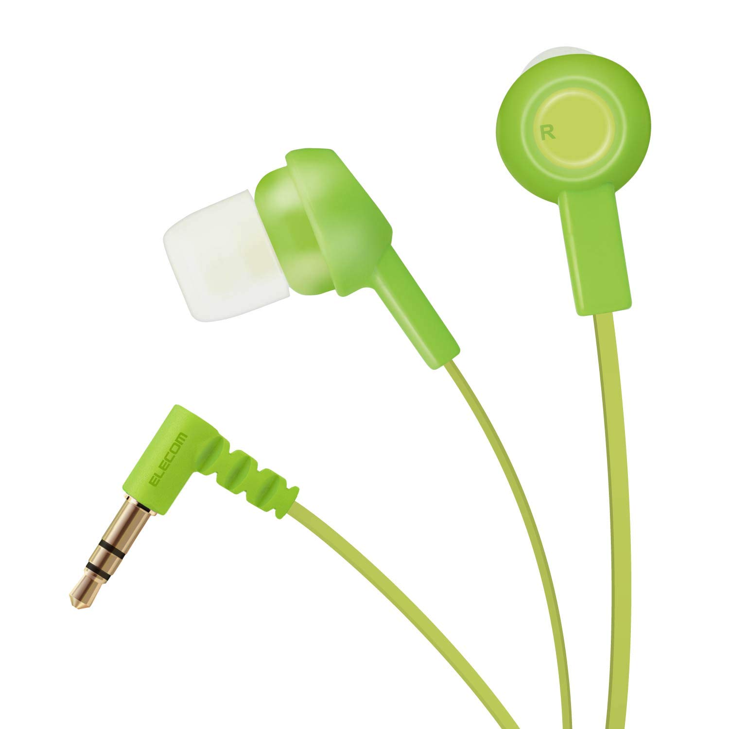 

ELECOM Stereo Earphones, Tangle-Resistant Flat Cord, Y-Shaped, 9mm Drivers, Green, EHP-C3520GN