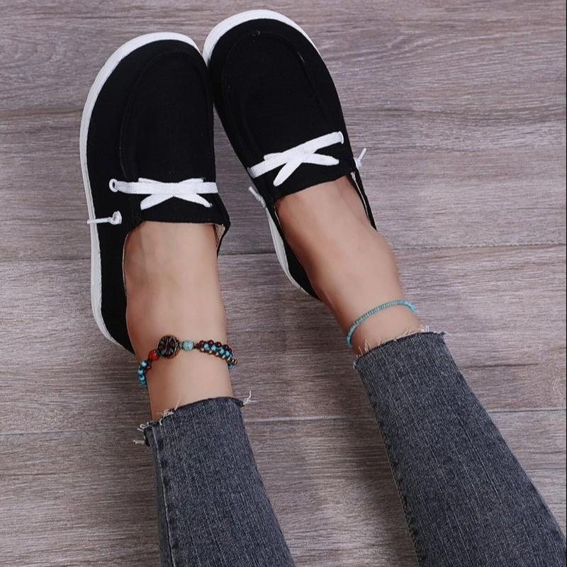 2024 Lato Damskie Buty Wulkanizowane Mujer Modne Płócienne Buty Wsuwane Rekreacyjne Płaskie Buty do Chodzenia Trampki Mokasyny Damskie