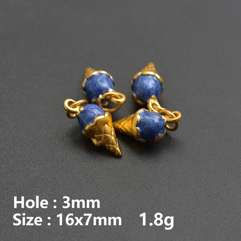 13pcs/Lot Mix Dessert Cake Ice Cream 3D Gold Color Enamel Charms For Jewelry Making Supplies Candy DIY Cute Pendant Accessories