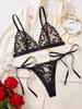 European & American Autumn Love Heart Bowknot Lingerie: Sexy Sheer Embroidered Design