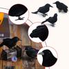 12pc Small Crow Figurines Set Artificial Ravens Tabletop Decorations Halloween Props Indoor Outdoor Display Accessories for Seasonal Ambiance