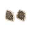 Silver Needle Rhinestone Geometric Rhombus Earrings - Elegant Twisted Studs for Women