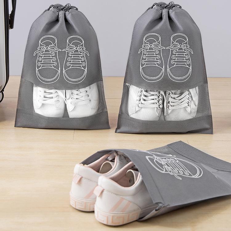 Non-Woven Shoe Storage Bag Bundle Mouth Bag Household Travel Shoe Storage Bag Dust-Proof Environmental Protection Bag Drawstring Shoe Bag