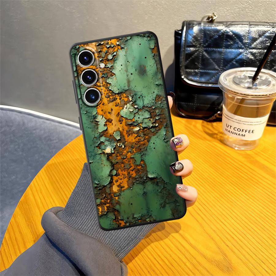 Retro Rust Design Soft Back Phone Cover Case for Samsung Galaxy A12 A13 A54 A71 A16 A21s A51 A52 A14 A15 A72 A73 A24 A31 A22 A23