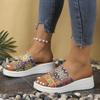 Fashion Women Slippers Colorful Tribal Pattern Fashion Platform Sandals Summer Comfortable Beach Shoes Women Wedge Slippers Slides Women