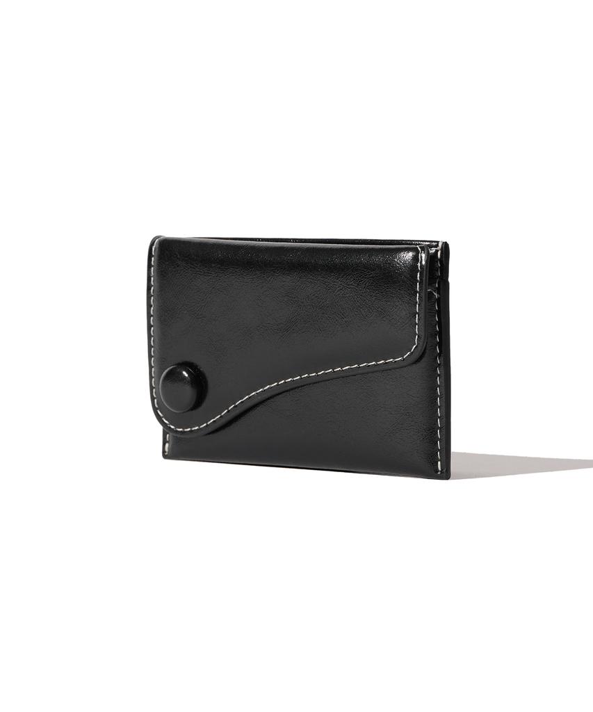 Lemasque Dot Saddle Slim Mini Transit Card Holder Black