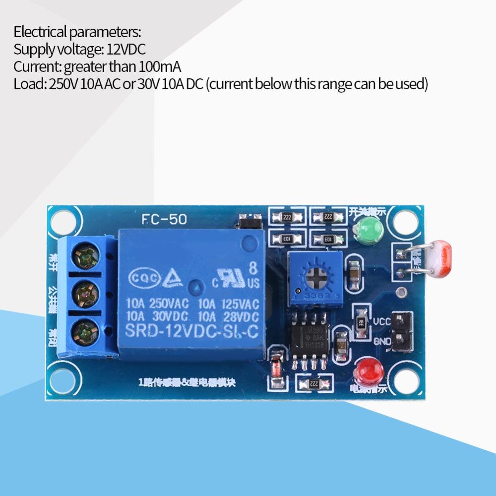 Light Dependent Resistor Light Sensor Switch 12V Relay Control Module LDR Relay  Light Detection