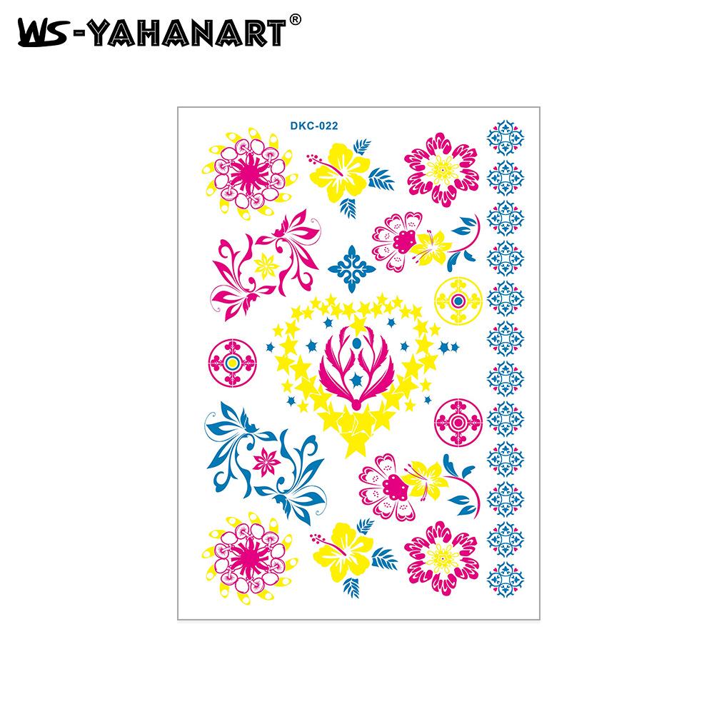 Creative Fluorescent Waterproof Full Arm and Face Tattoo Sticker