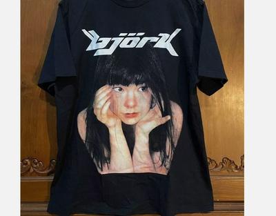 Bjork 90s Tour Shirt, Bjork 100_ Cotton Black Unisex T-shirt Reprint S-5XL Unisex T-Shirt