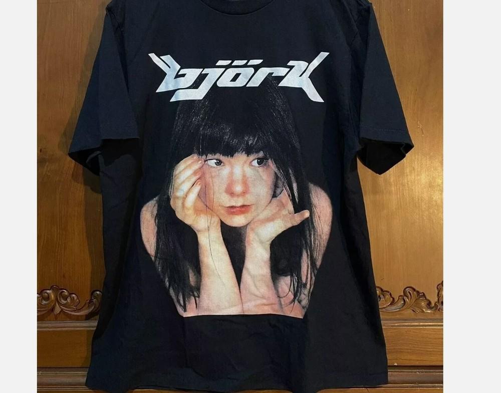 Bjork 90s Tour Shirt, Bjork 100_ Cotton Black Unisex T-shirt Reprint S-5XL Unisex T-Shirt XXXXL