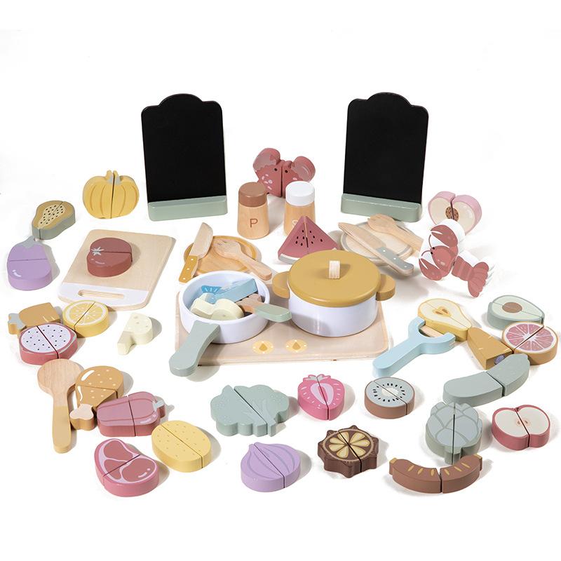 

Wooden Kitchen Play Set Magnetic Cutting Fruit Vegetable Toy Pretend Cooking Stove Kids Educational Learning Toy for Children разноцветный