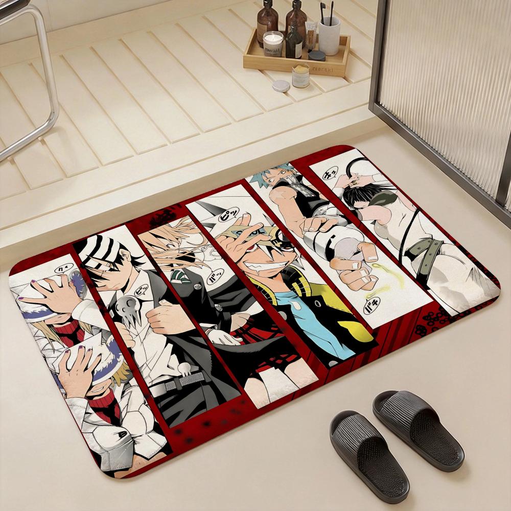 japanese anime s Soul Eater Not! Floor Mat Eco Flannel Doormat Non Slip Odorless Indoor Floor Rug Soft Short Plush Home Mat