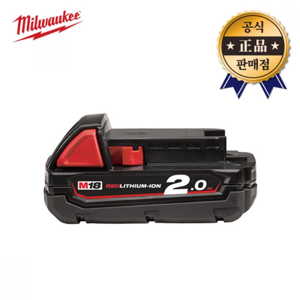 

Milwaukee Milwaukee Литий-ионный аккумулятор M18B2 M18 B2 2.0Ah Аккумулятор 18V Инструментальный аккумулятор