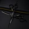 Napsun 6.0-inch Black Gold Tiger Left-Handed Hairdressing Scissors: Straight, Serrated, Thinning Shears (07-1)
